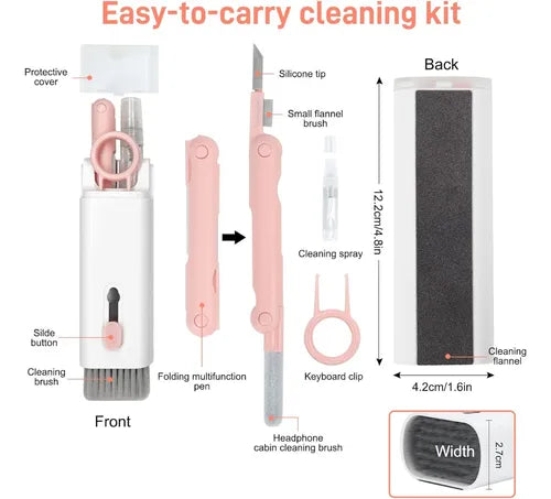 🧽✨ Kit Multiuso 7 en 1 – Limpia tu celular, teclado y audífonos al instante