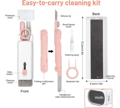 🧽✨ Kit Multiuso 7 en 1 – Limpia tu celular, teclado y audífonos al instante