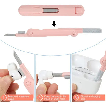 🧽✨ Kit Multiuso 7 en 1 – Limpia tu celular, teclado y audífonos al instante