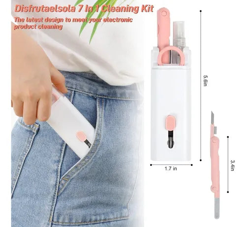 🧽✨ Kit Multiuso 7 en 1 – Limpia tu celular, teclado y audífonos al instante
